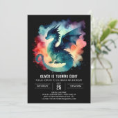 Verjaardag van de minimalistische Fiery Dragon Kaart (Staand voorkant)