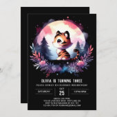 Verjaardag van de minimalistische tijger kaart (Voorkant / Achterkant)