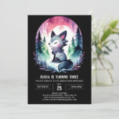 Verjaardag van de minimalistische Waterverf Wolf Kaart (Staand voorkant)