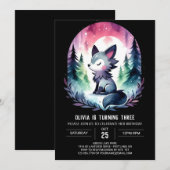 Verjaardag van de minimalistische Waterverf Wolf Kaart (Voorkant / Achterkant)