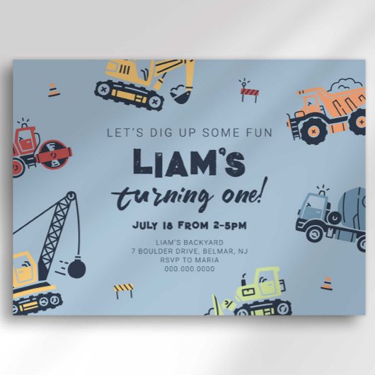 Verjaardag van de moderne bouwtruck kaart