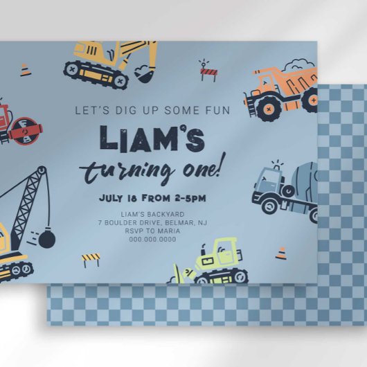 Verjaardag van de moderne bouwtruck kaart