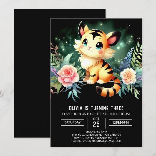 Verjaardag van de moderne Castle Tiger Kaart (Voorkant / Achterkant)