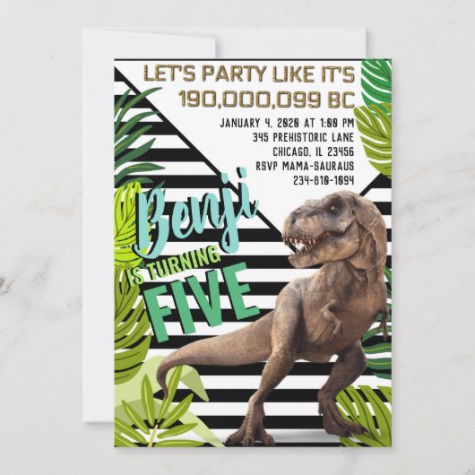 Verjaardag van de moderne dinosaurus kaart (Voorkant)