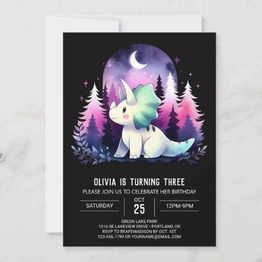 Verjaardag van de moderne dinosaurus Triceratops Kaart (Voorkant)