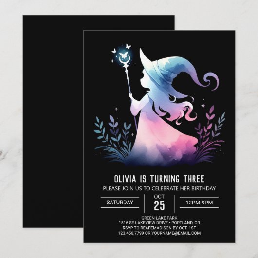 Verjaardag van de moderne tovenaar kaart (Voorkant / Achterkant)