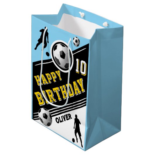 Verjaardag van de moderne voetbal Football balspel Medium Cadeauzakje (Voorkant Gekanteld)