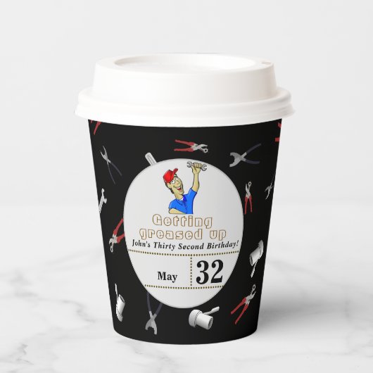 Verjaardag van de monteur papieren bekers (Voorkant)