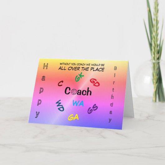 Verjaardag van de Netball Coach Kaart (Voorkant)