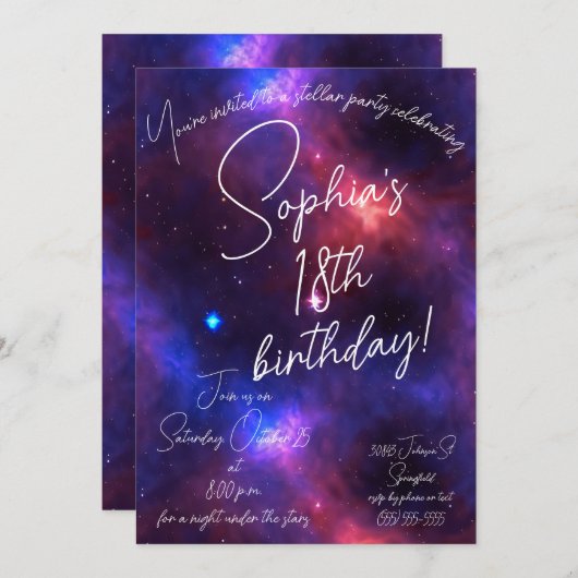 Verjaardag van de nevel kaart (Voorkant / Achterkant)