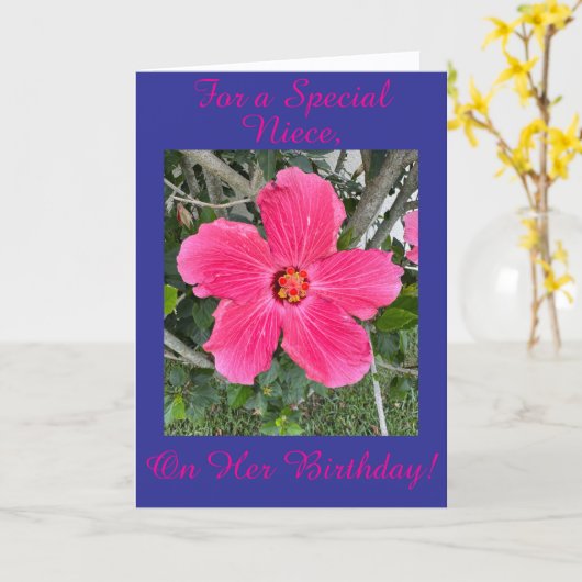 Verjaardag van de nicht met veel vreugde  kaart (Gele Bloem)