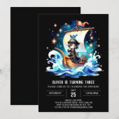 Verjaardag van de Ocean Waterverf Pirate Kaart (Voorkant / Achterkant)
