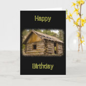 Verjaardag van de Old Mountain Cabin Kaart (Gele Bloem)