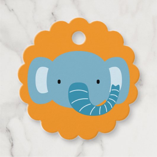 Verjaardag van de olifant Kinder kunst Bedankjes Labels (Voorkant)