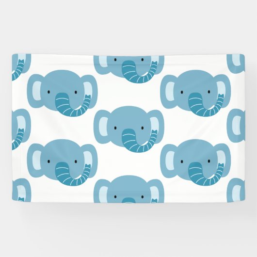 Verjaardag van de olifant Kinder kunst Spandoek (Horizontaal)