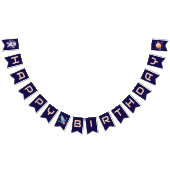 Verjaardag van de Outer Space Astronaut Rocket & P Vlaggetjes (Alle)