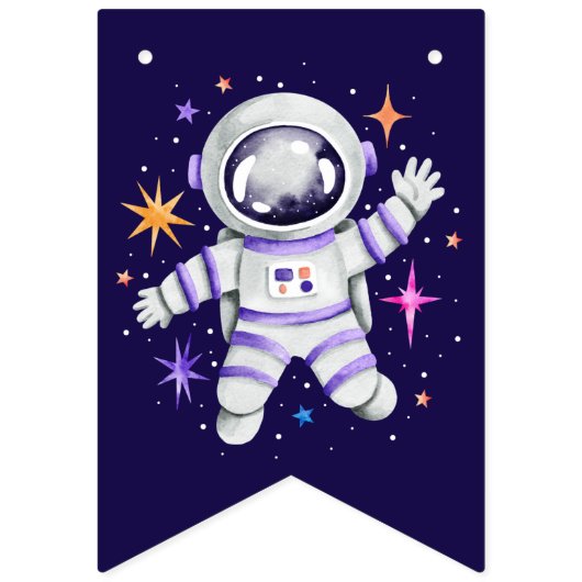 Verjaardag van de Outer Space Astronaut Rocket & P Vlaggetjes (Eerste vlag)