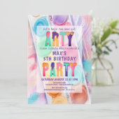 Verjaardag van de partij bij het schilderen kaart (Staand voorkant)