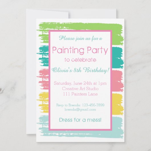 Verjaardag van de Partij van de Kleur van het Deeg Kaart (Voorkant)