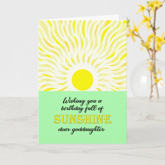 Verjaardag van de peetdochter Bright Sunshine Kaar Kaart (Gele Bloem)