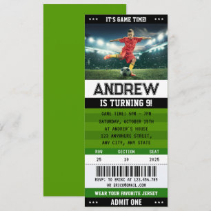 Verjaardag van de Personal Soccer Ticket Club Kaart