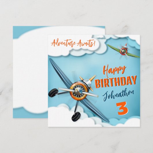 Verjaardag van de piloot van het vliegtuig (Voorkant / Achterkant)