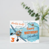 Verjaardag van de piloot van het vliegtuig briefkaart (Staand voorkant)