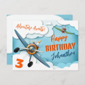 Verjaardag van de piloot van het vliegtuig briefkaart (Voorkant / Achterkant)