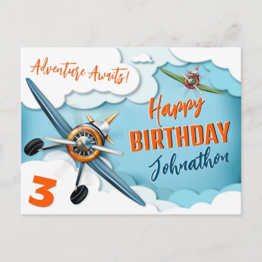 Verjaardag van de piloot van het vliegtuig briefkaart (Voorkant)