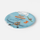 Verjaardag van de piloot van het vliegtuig papieren bordje (Gekanteld)