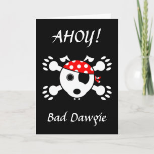Verjaardag van de piratenhond kaart