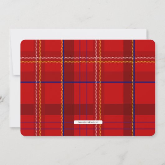 Verjaardag van de Plaid Fire Truck Kaart (Achterkant)