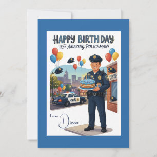 Verjaardag van de Politieagent Kaart