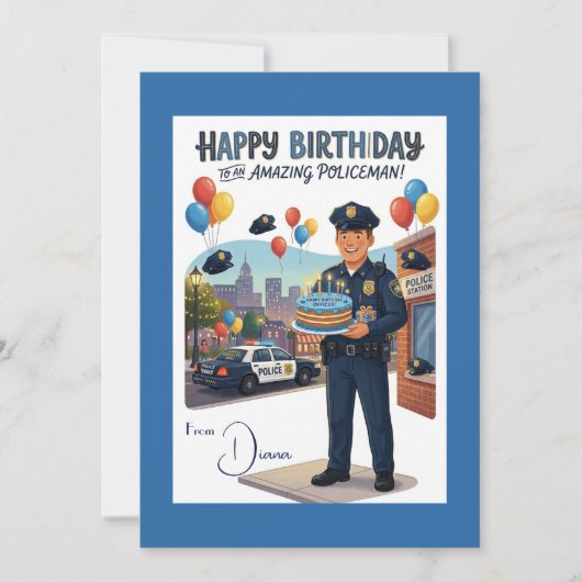 Verjaardag van de Politieagent Kaart (Voorkant)