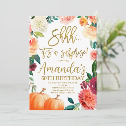 Verjaardag van de Pompoen, Ssst het is een verrass Kaart (Staand voorkant)