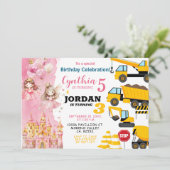 Verjaardag van de prinses en de gezamenlijke bouw kaart (Staand voorkant)