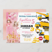 Verjaardag van de prinses en de gezamenlijke bouw kaart (Voorkant / Achterkant)