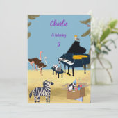 Verjaardag van de Prodigy Lemur Piano Kaart (Staand voorkant)