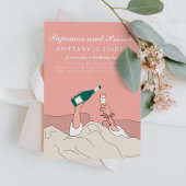 Verjaardag van de pyjama partij PJ en Prosecco Kaart