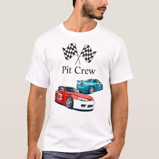 Verjaardag van de raceauto, pitcrew t-shirt (Voorkant)