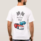 Verjaardag van de raceauto, pitcrew t-shirt (Achterkant)