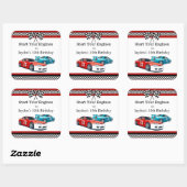 Verjaardag van de raceauto, vierkante sticker (Vel)