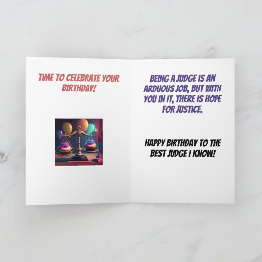 Verjaardag van de rechters kaart (Binnen)
