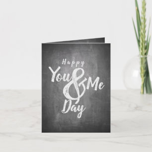 Verjaardag van de relatie in krijtbord uitziend kaart