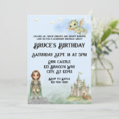 Verjaardag van de Ridders, Meisjes en Draken Kaart (Staand voorkant)