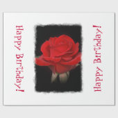 Verjaardag van de rode roos cadeaupapier (Vlak)