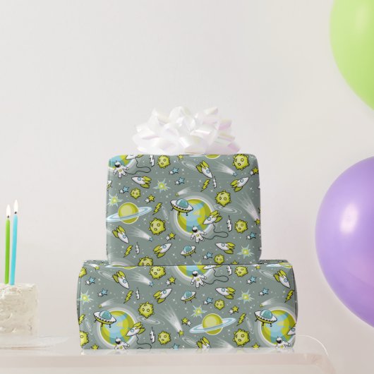 Verjaardag van de ruimteonderzoeker cadeaupapier (Feestgeschenken)