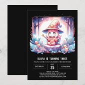 Verjaardag van de schattige Fantasy Wizard Kaart (Voorkant / Achterkant)