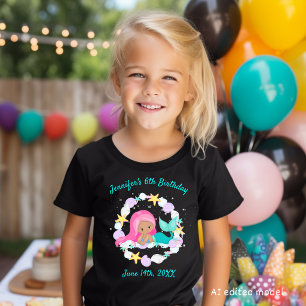 Verjaardag van de schattige magische zeemeermin er t-shirt