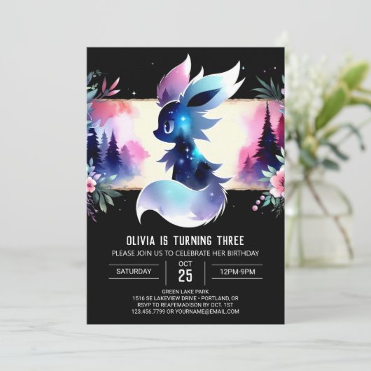 Verjaardag van de Schattige wolf Kaart (Staand voorkant)